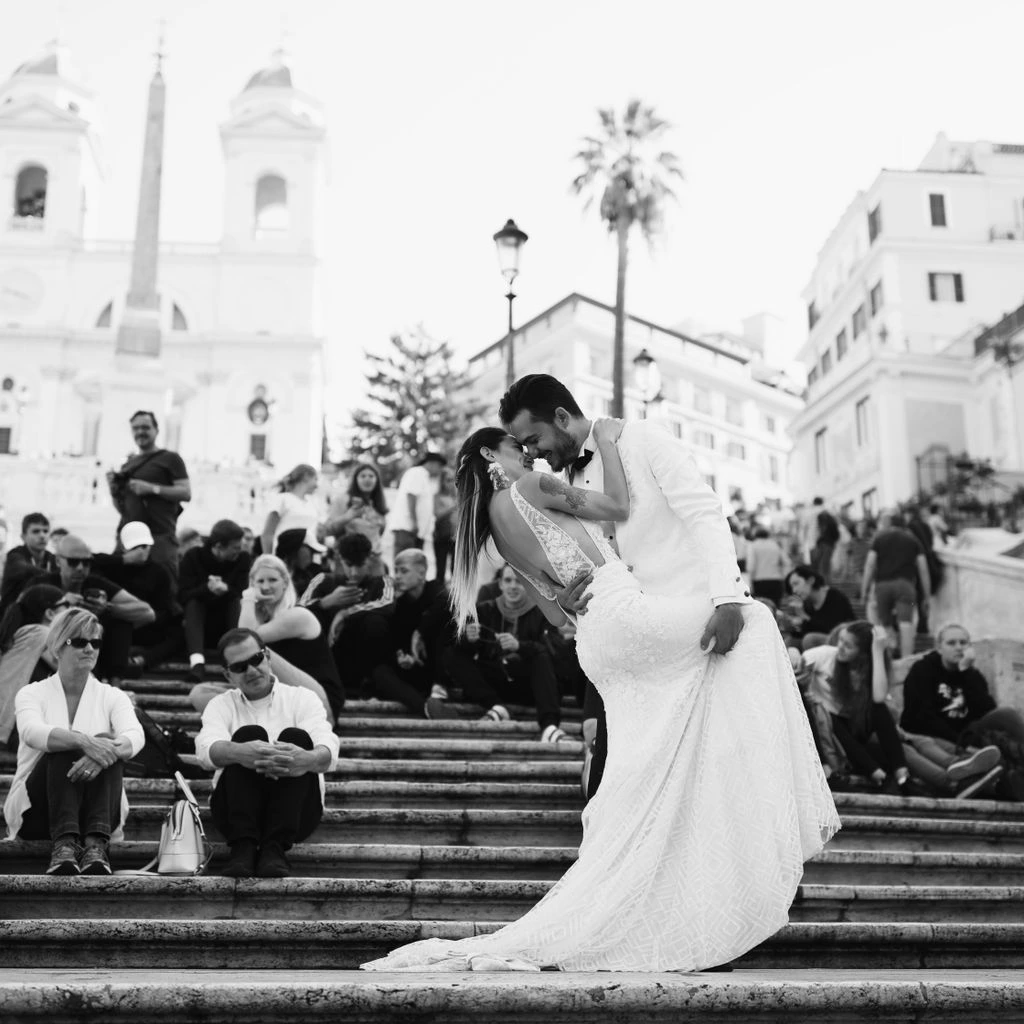 The Spanish Steps at dawn, the central pin of Roman Holiday's Roman itinerary